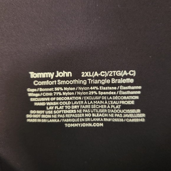 Tommy John Comfort Smoothing Triangle Bralette size 2XL NWOT - Picture 4 of 8